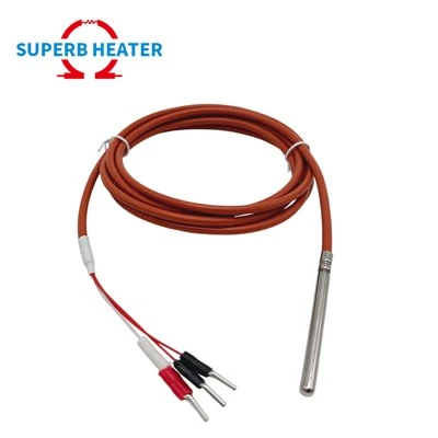 Hoge temperatuur waterdichte water PT100 temperatuursensor met siliconen kabeldraad